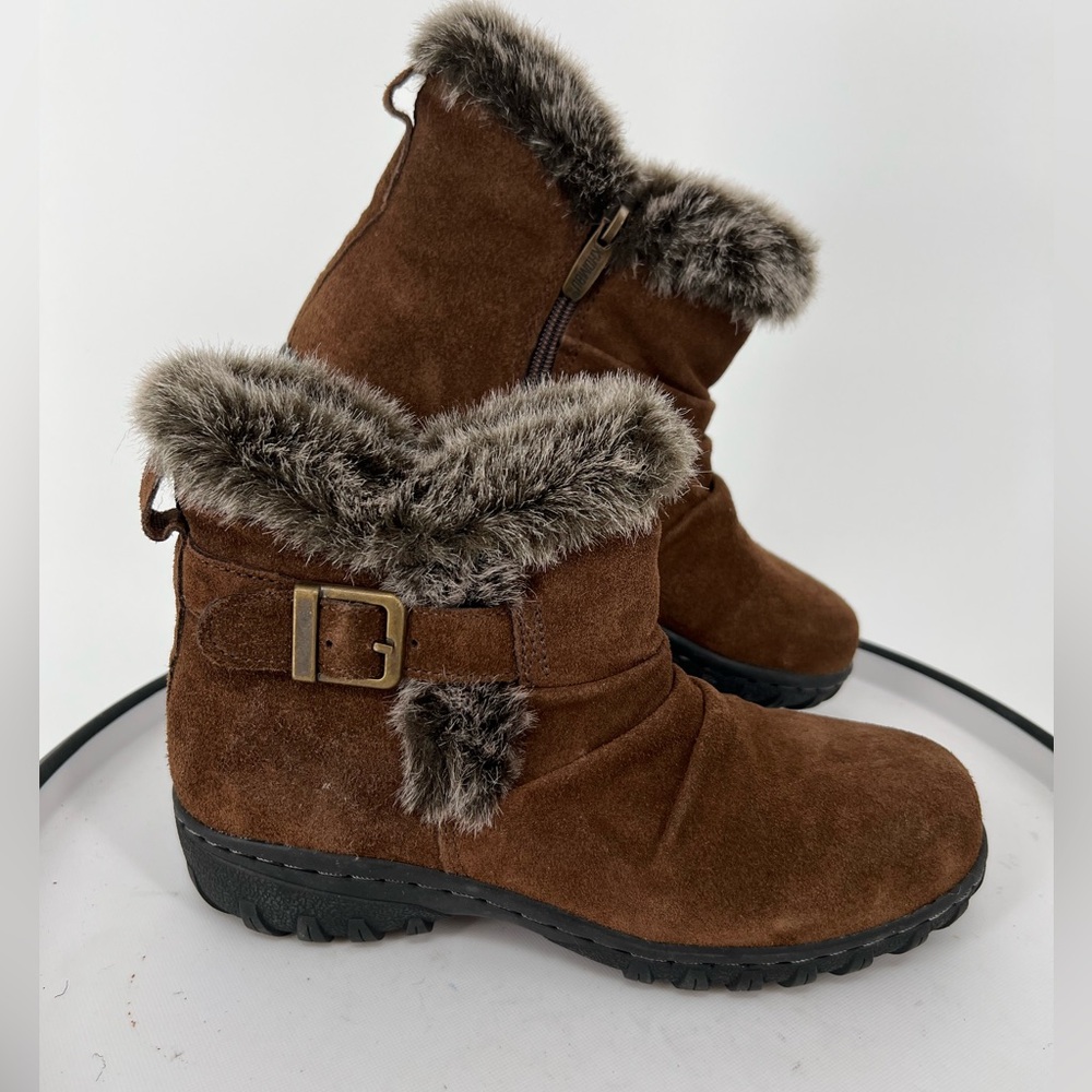 KHOMBU  FAUX FUR‎ BROWN LEATHER Women's Boots
